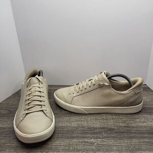 Kizik Irvine Plus Cream Leather Lace Up Hands Free Shoes Mens Size 10.5